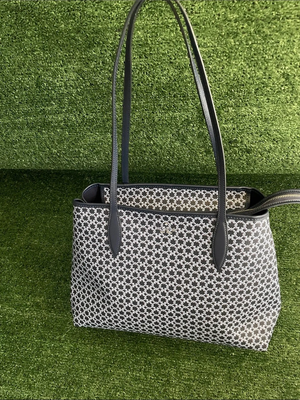 Kate Spade New York Link Signature Tote Bag Large Blue